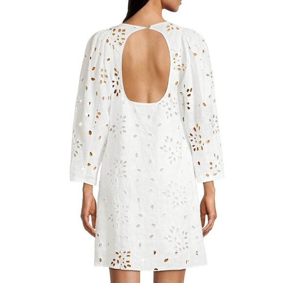 NWTD Rebecca Taylor Size 8 Sarah Embroidered Shift Dress Color Gardenia MSRP$345 - Picture 2 of 13